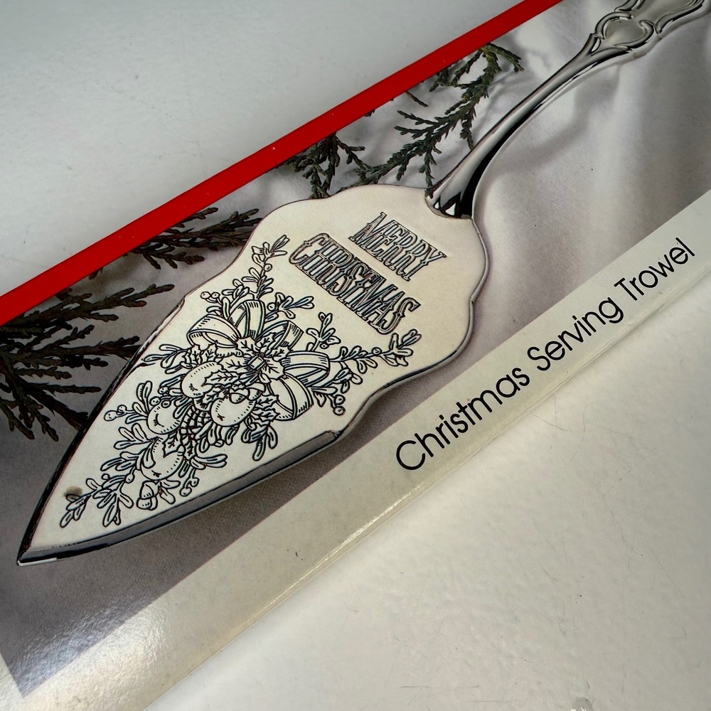 Vintage 1992 International Silver Co Silverplated Christmas Serving Trowel 11"